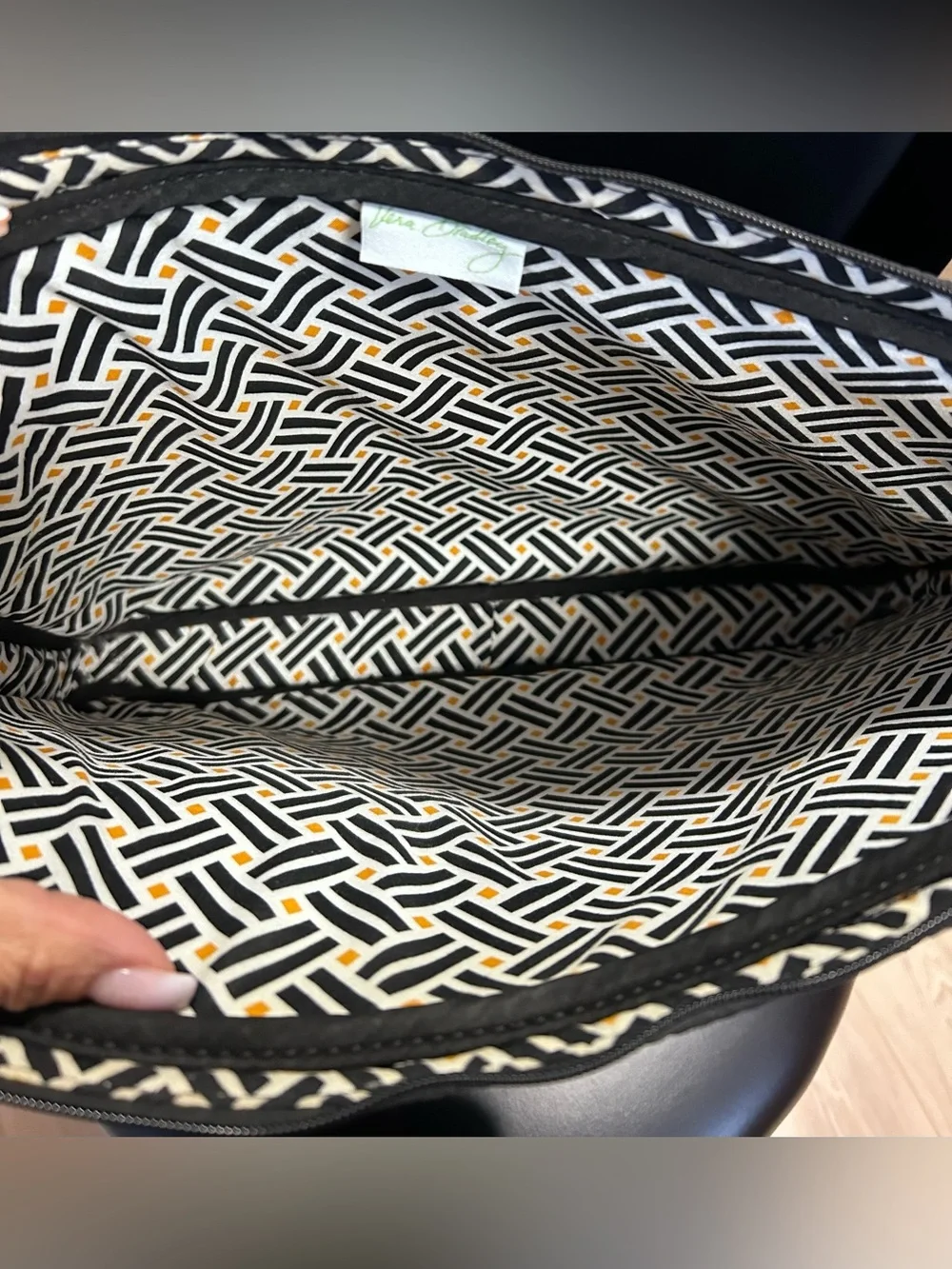 Vera Bradley Black Quilted Laptop Tote